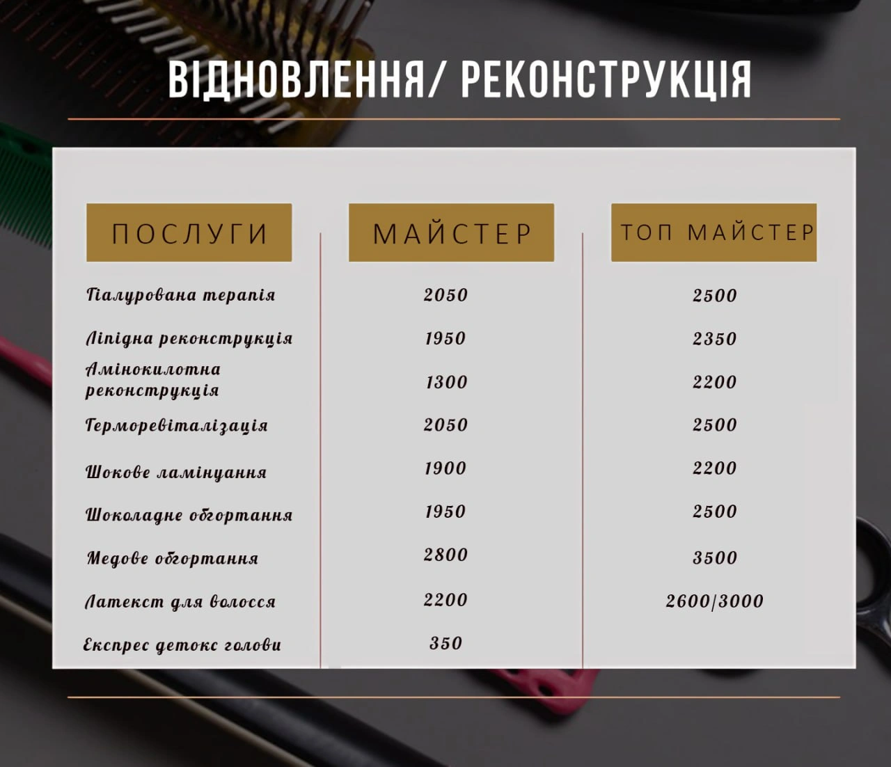 Прайс: догляд та відновлення