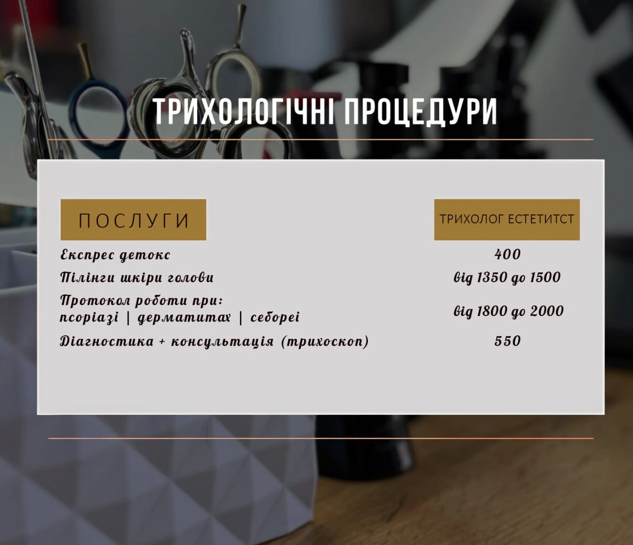 Прайс: трихологія